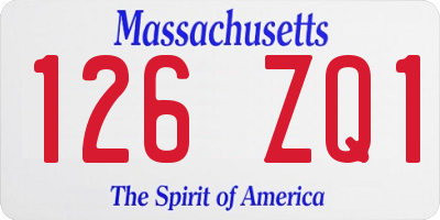 MA license plate 126ZQ1