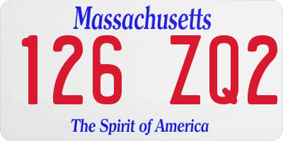 MA license plate 126ZQ2