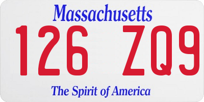 MA license plate 126ZQ9