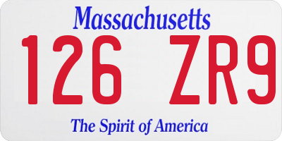 MA license plate 126ZR9