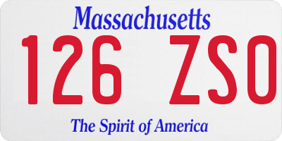 MA license plate 126ZS0