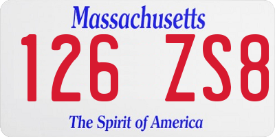 MA license plate 126ZS8