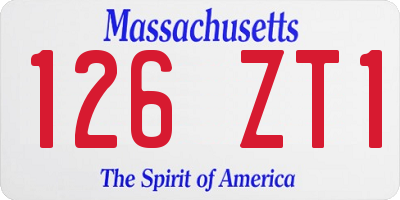 MA license plate 126ZT1