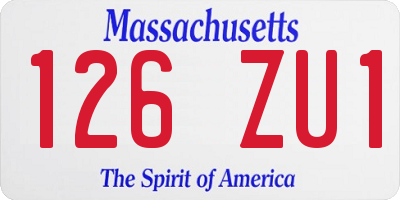 MA license plate 126ZU1