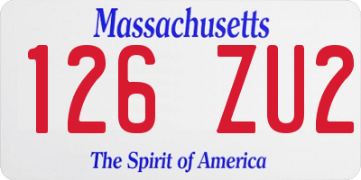 MA license plate 126ZU2