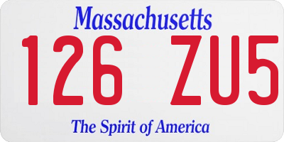MA license plate 126ZU5