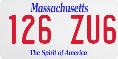 MA license plate 126ZU6