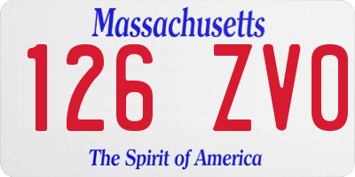 MA license plate 126ZV0