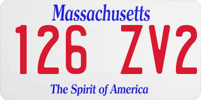 MA license plate 126ZV2