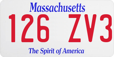 MA license plate 126ZV3