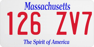 MA license plate 126ZV7