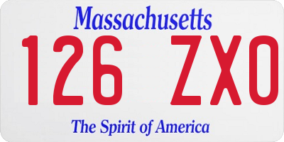MA license plate 126ZX0