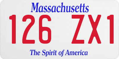 MA license plate 126ZX1