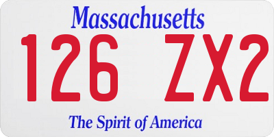 MA license plate 126ZX2