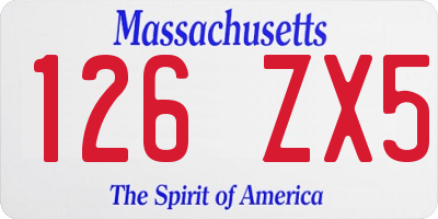 MA license plate 126ZX5