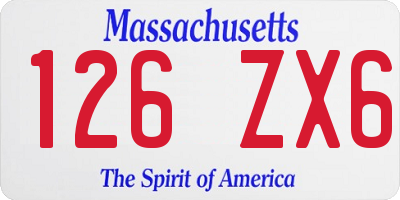 MA license plate 126ZX6
