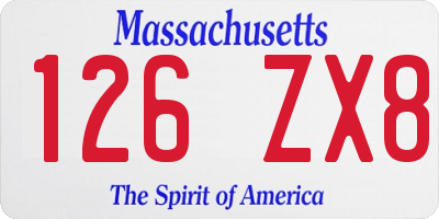 MA license plate 126ZX8
