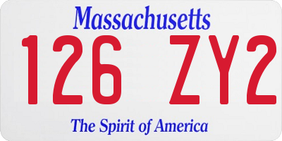 MA license plate 126ZY2