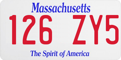 MA license plate 126ZY5