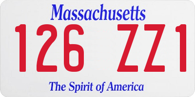 MA license plate 126ZZ1