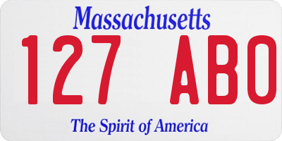 MA license plate 127AB0