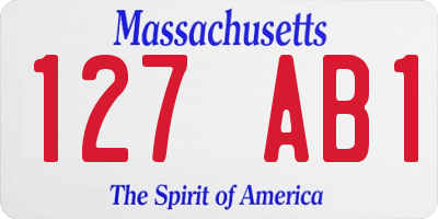MA license plate 127AB1