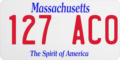 MA license plate 127AC0