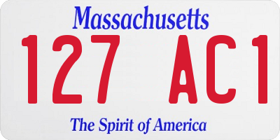 MA license plate 127AC1
