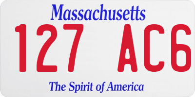 MA license plate 127AC6