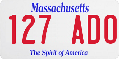 MA license plate 127AD0