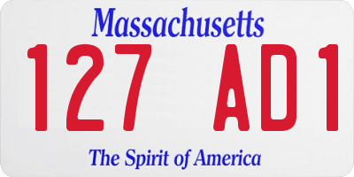 MA license plate 127AD1