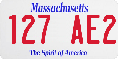 MA license plate 127AE2