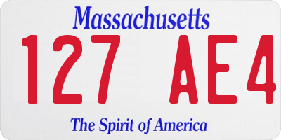 MA license plate 127AE4