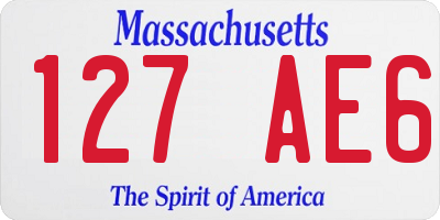 MA license plate 127AE6