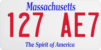 MA license plate 127AE7