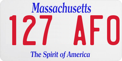 MA license plate 127AF0