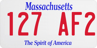 MA license plate 127AF2