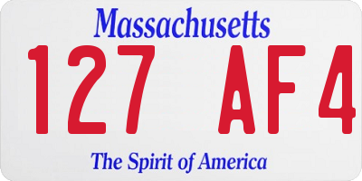 MA license plate 127AF4