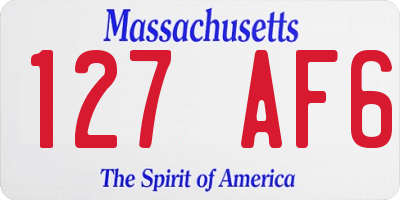 MA license plate 127AF6