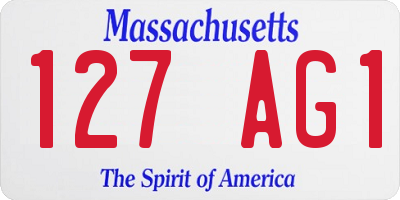 MA license plate 127AG1