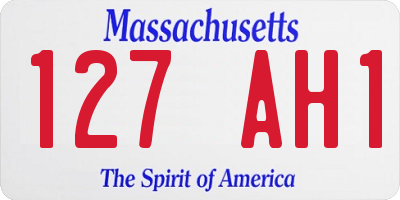 MA license plate 127AH1