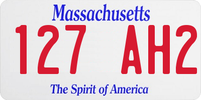 MA license plate 127AH2