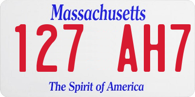 MA license plate 127AH7