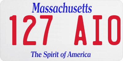 MA license plate 127AI0
