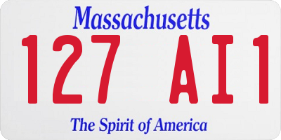 MA license plate 127AI1