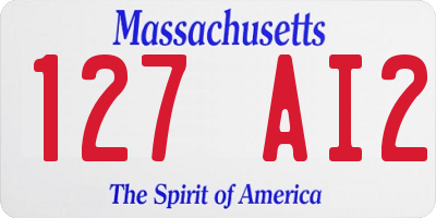 MA license plate 127AI2