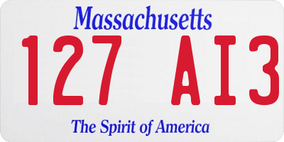 MA license plate 127AI3