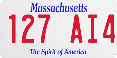 MA license plate 127AI4