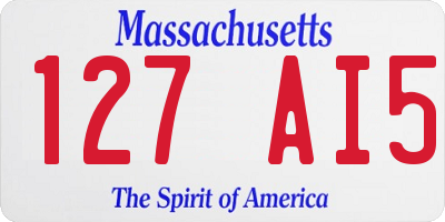 MA license plate 127AI5