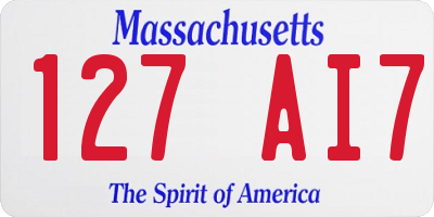 MA license plate 127AI7